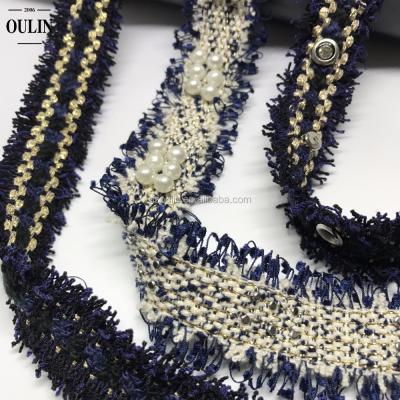 China Can Be Customized New Fashion Ribbon Fancy Band With Different Beads Ribbon Bands Colors Lace Up Trim Bands Fancy Ribbon for sale