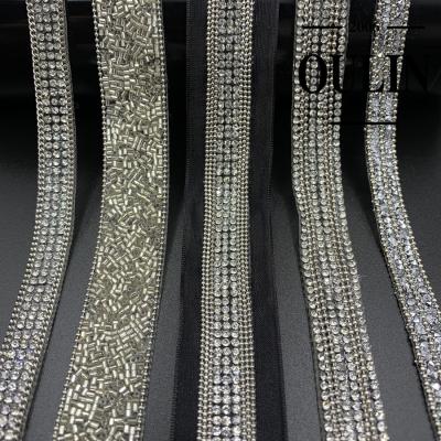 China Bags mesh base or glue back garment trimming lace band for sale