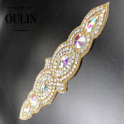 China Hot-sale Eco-friendly Hot-fix Rhinestone Trim Handmade Rhinestone Iron On Back Band Garment Accessories for sale