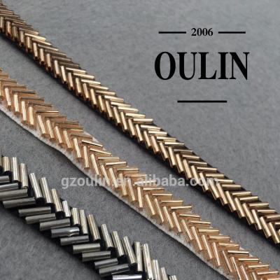 China Sustainable Materials Glass Tube Glass Lace Trim For Garment Accessories for sale