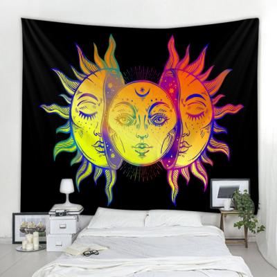 China Bohemian Psychedelic Face Print Large Wall Tapestry Mandala Wall Art Hippie Bohemian Decoration for sale