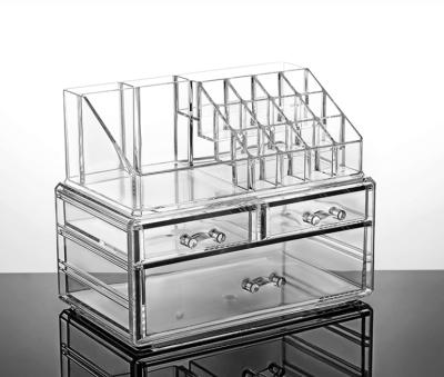 China Sustainable Axcrylic Custom Clear Storage Case Acrylic Cosmetic Organizer for sale