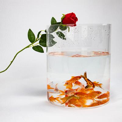 China Fashional Round Clear Acrylic Fish Tank Aquarium Decoration Aquarium Accessories Custom Accept for sale