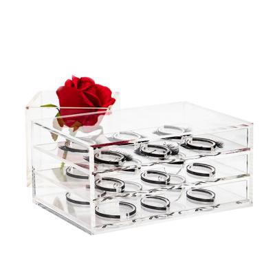 China Wholesale Fashional Clear Transparent Custom Clear Eyelash Storage Box High Quality Acrylic Eyelash Box for sale