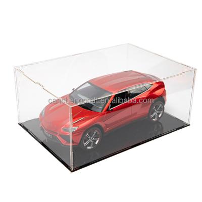 China Fashional Clear Acrylic Showcase Collecting With Black Base Show Case Display Acrylic for sale