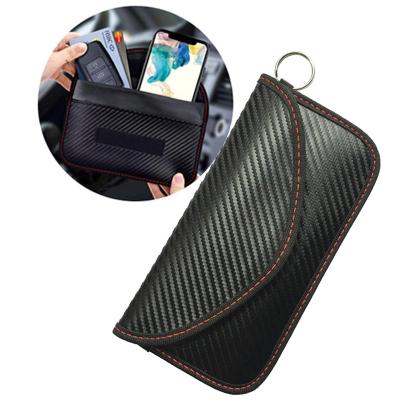 China Anti Theft Big Faraday Bag Car Key Fob Car Bag Cell Phone Carbon Fiber Carbon Fiber GPS RFID Signal Signal Key Fob Durable Blocker Pocket Blocking Bag for sale