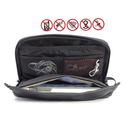 China Phone Faraday Bag Anti-Spy Anti-Spy Anti-Spy Signal Blocking Bag Anti-Theft RFID Blocking Passport Holder Neck Stash Travel Hidden Wallet Pocket With Zipper for sale