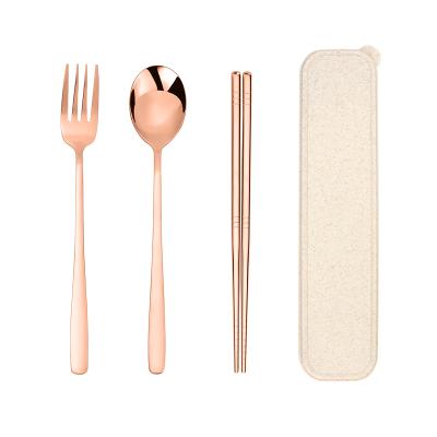 China 2020 Viable Viable Cutlery Set With Gift Box 3pcs Cheap Flatware Set For Student / Office / Picnic for sale