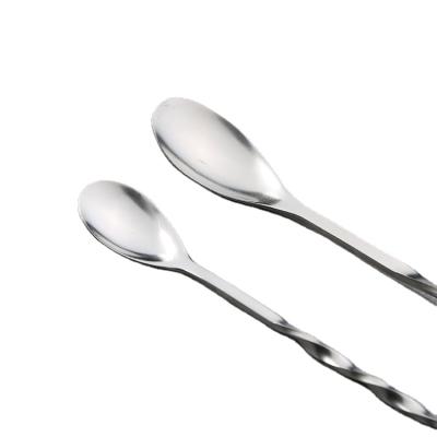 China Sustainable Sustainable Stainless Steel Barware Tools Long Handle Bar Mixing Spoon for sale