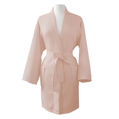 China 100% Breathable QUICK DRY 100% Kimono Collar Cotton Hotel Waffle Family Bathrobe Set For Women for sale