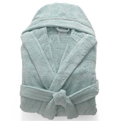 China QUICK DRY Quick Dry Plain Dyed Terry Cloth Plush Hooded Bathrobe Women's Classic Colored for sale