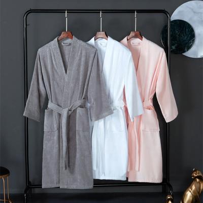 China 100% Basic QUICK DRY Terry Inner Super Absorbency Luxury Kimono Collar Cotton Velvet Bathrobe For Women for sale