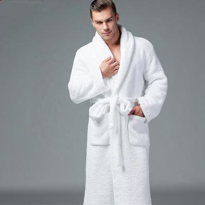 China Men and Women Thick Coral Fleece White Luxury Bathrobe High Quality QUICK DRY Kimono Robe for sale