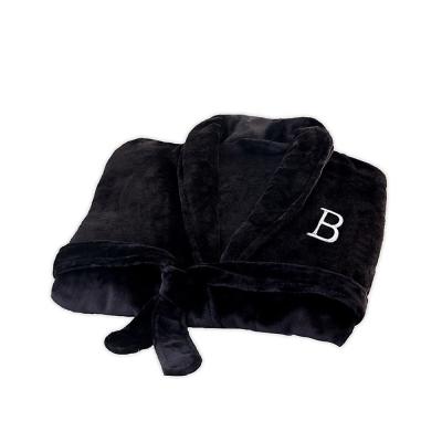 China Custom Black Designer QUICK DRY Light Fleece Super Soft Mens Womens Bathrobe for sale