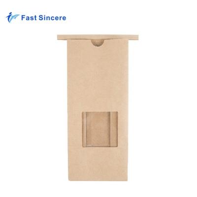 China Moisture Proof Zipper Top Coffee Kraft Paper Bags Lined Aluminum Foil With Window for sale