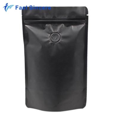 China Moisture Proof Custom Printed Black Ziplock Foil Coffee Bags With Valve Wholesale Packaging Bag for sale