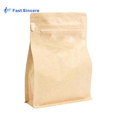 China Customized Size Kraft Paper Moisture Proof Waterproof Coffee Bags With Valve for sale