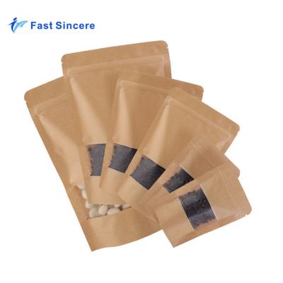 China RECLOSEABLE Stand Up Dry Pouch Zipper Kraft Paper Food Coffee Packaging Bag for sale