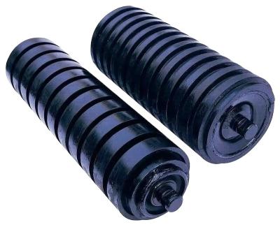 China Belt Conveyor System Conveyor Belt Impact Idler Rollers Disc Impact Friendly Rubber Rollers For Underground Conveying Solutions for sale