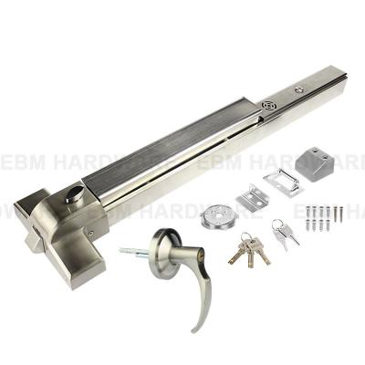 China Iron Painting/SUS 304 65cm Stainless Steel Single Door Push Rod Lock Door Handle Set With Zinc Alloy Trim Lock for sale