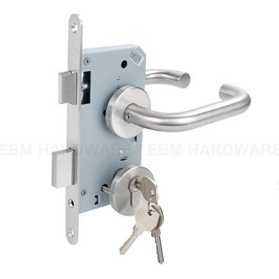 China Standard Rated Mortise Rated 304 Stainless Steel Fires Mortise Sash Lock Europe Mortise Lockset Modern Fire Rated Commercial Door Lock for sale