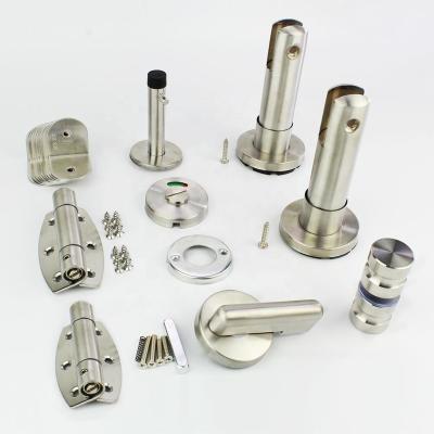 China Modern Hot Sale Fire Proof Anti Corrosion 304 SS Stainless Steel Toilet Compartment Partition Hardware Accessories Fittings for sale