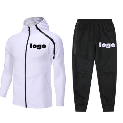 China Sets OEM Wholesale Full Zip Custom Printing Embroidery Logo High Quality Football Training Tracksuit Full Zip Hoodie for sale