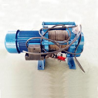 China Lightweight 220V 1 Phase 40M Wire Rope Electric Winch 400kg-800kg for sale