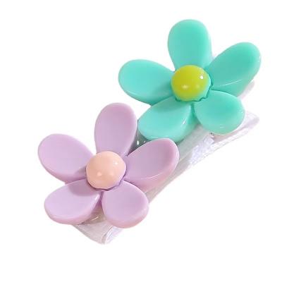 China 12pcs/Set CIA Daisy Acrylic Hairpins Girls Colorful Cute Cartoon Environmentally Friendly Candy Lovely Sun Flowers Hair Clips Sets For Kids Baby Toddler for sale