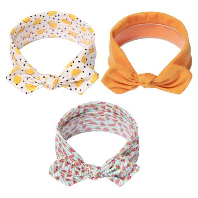 China Headband 3pcs/set Baby Hair Accessories Headband Baby Toddler Cotton Bow Headband Infant Organic Soft Rabbit Friendly Material for sale