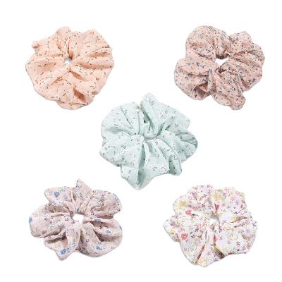 China 2021 Attractive Custom Designer Huge Scrunchies Rubber Bands Spring Summer Oversized Flowers Printing Hair Hijab Volumizer Hair Scrunchies for sale