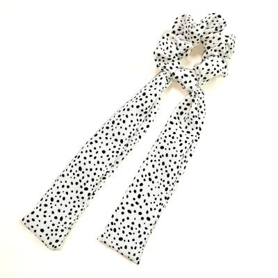 China 2021 Summer Hair Scrunchies Women Polka Dot Print Ribbon Scarf Chiffon Scrunchies Attractive Small for sale