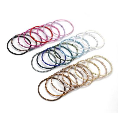 China Fashion Attractive No Damage Girls Elastic Hair Ties Assorted Colors Sparkle Elastic Skinny Hair Bands for sale