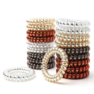 China Transparent TPU Color Telephone Wiring Hair Women Hair Accessories Attractive Plastic-elastic Holder Ponytail Band Hair Ties for sale