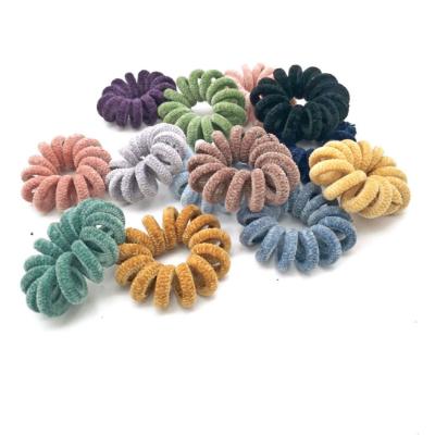 China Winter Hair Accessories Velvet Corduroy Telephone Rope Infinity Hair Tie Wrap Elastic Hair Tie Set for sale