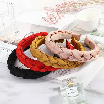 China Wide Twisted Knotted Boho Braid Headband Hair Circles Turban Hair Bands Vintage Vintage Headbands For Women for sale