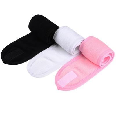 China Soft Custom Logo Women's Embroidery Terry Face Wash Cotton Salon Spa Facial Headband For Girls for sale