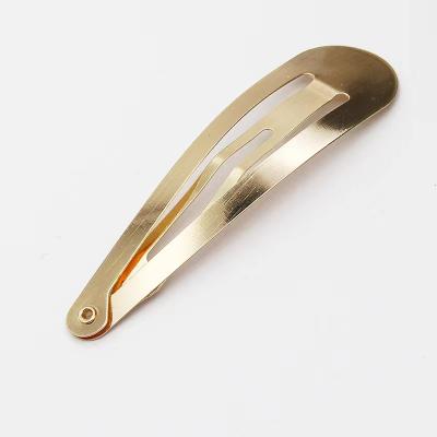 China Environmentally Friendly Ins Style Makeup Hair Clip Women Normcore Minimalism Female Gold Plated Brushed Metal Hollow Out BB Snap Fringe Clips Girls for sale