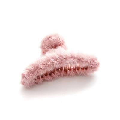 China Environmentally Friendly Hot Selling Big Hair Claws Autumn Winter Candy Hair Clip Shark Jaw Hair Accessories Women Korean Cute Soft Plush Girls for sale