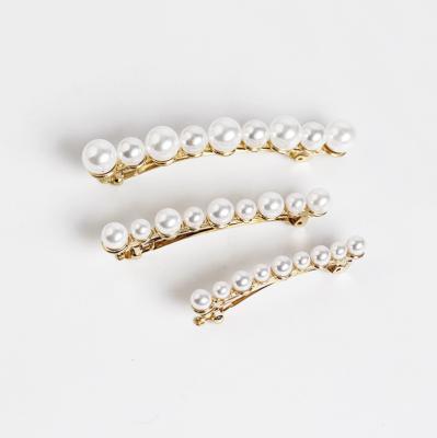 China 2020 Luxury Fashion Faux Pearls Clips Hair Barrettes French Barrette For Girls for sale