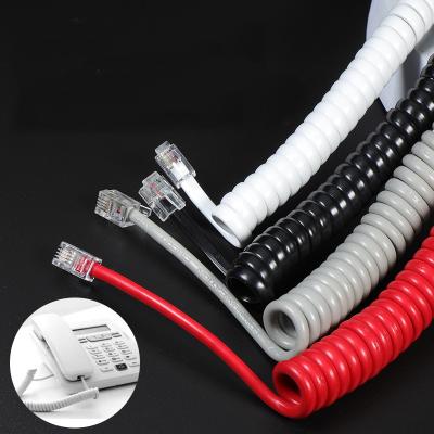 China Telecom Communication 4 Pin Telephone Communication Cable 4 Core RJ11 Straight Modular Telephone Line Copper Cable for sale