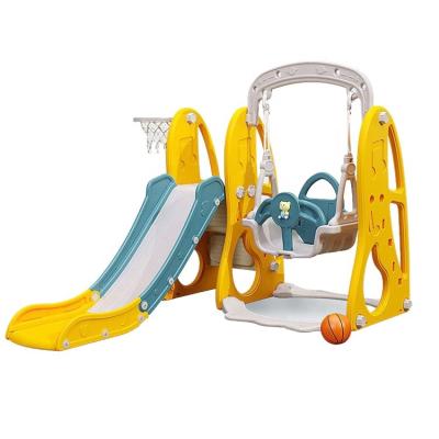 China HDPE Plastic Colorful Multifunctional Indoor Plastic Slide With Swing For Kids for sale