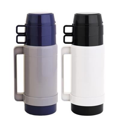 China 1litre viable 2 cups glass inner vacuum flask thermos for sale