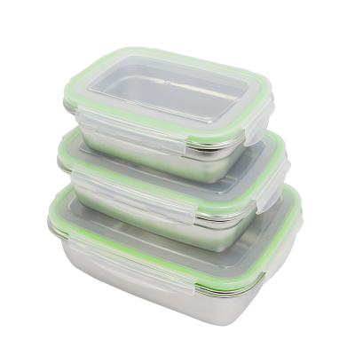 China Freshness Preservation Leak Proof Bento Lunch Box 18/8 Stainless Steel Food Container With PP Lid for sale