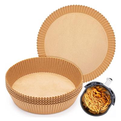 China Disposable Air Fryer Paper 7.9 Inch Brown Round 100PCS Disposable Parchment Paper Liner for sale