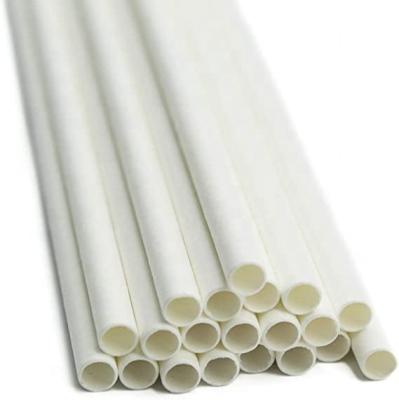 China Recycled Materials Wholesale Disposable White Milk Tea Straws Paper Straws for sale