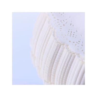 China Doilies Shade Lace Paper Table Mat Viable Disposable White Round Paper Oil Proof for sale