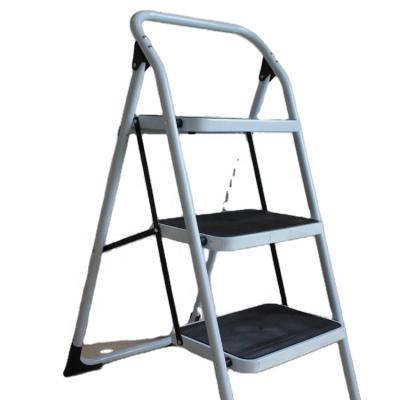 China Folding Ladders BOSON Safety Three Step Stool Steel Ladder With Handrail for sale