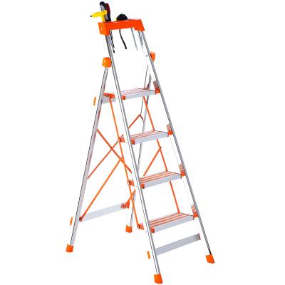 China Folding Ladders Household Aluminum Safety Foldable 3 Step Ladder For Take Books for sale