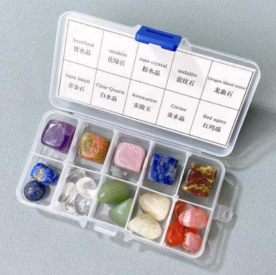 China Home Decoration Natural crystal raw stone specimen set crystal square Rolling stone children's science teaching gift decoration for sale